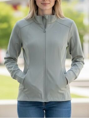 Apana athletic Zip Jacket Small Athleisure Yoga Track Jackets Thumbholes Pockets